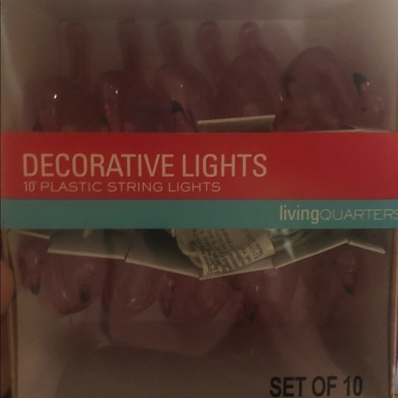Living Quarters 10 NIP Decorative Pink Plastic Flamingo 10’ String Lights Patio - Picture 2 of 3